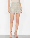 Alice And Olivia Riley Clean Waist Aline Mini Skirt In Off White