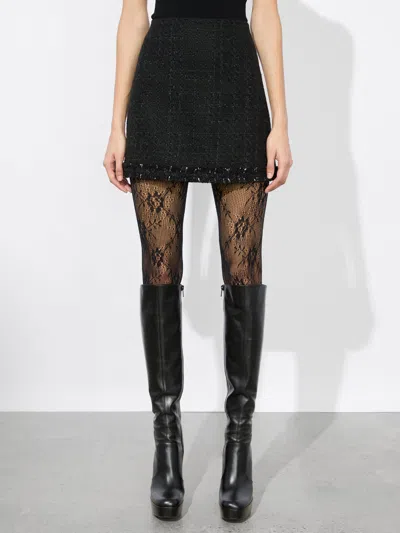 Alice And Olivia Riley Mini Skirt In Black