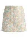 Alice And Olivia Riley Clean Waist Aline Mini Skirt In Off White In White