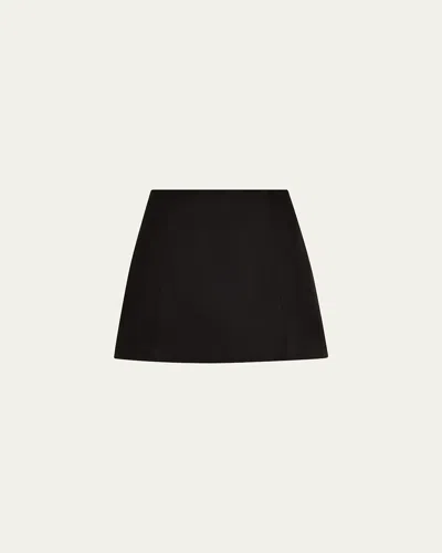 Alice And Olivia Riley Suede Mini Skirt In Black