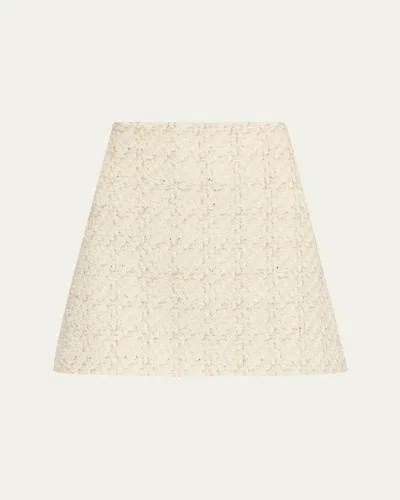 Alice And Olivia Riley Tweed Mini Skirt In Sea Spray