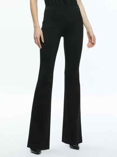 Alice And Olivia Rmp Back Zip Bootcut Pant In Black