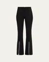 Alice And Olivia Rmp Bootcut Pants With Embellished Front Slits In Black