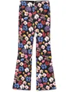 Alice And Olivia Timeless Blossom Rmp Bootcut Pants In Black