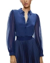 ALICE AND OLIVIA ALICE AND OLIVIA ROANNE BLOUSON SLEEVE SILK BLOUSE
