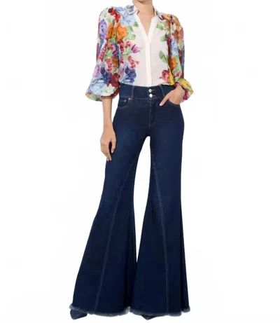 Alice And Olivia Roanne Button Down In Garden Brunch Off White In Multi