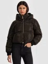 Alice And Olivia Robena Embellished Cropped Coat In Brown