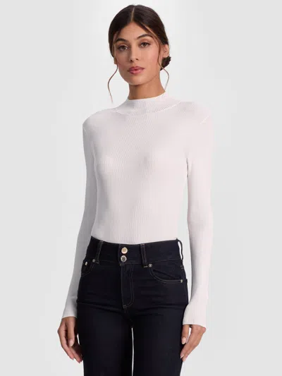 Alice And Olivia Roberta Ribbed Turtleneck In White