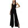Alice And Olivia Robin Womens Halter Wide Leg Jumpsuit