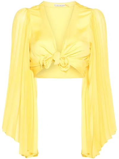 Alice And Olivia Rochelle Top In Yellow
