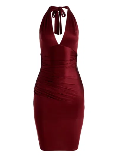 Alice And Olivia Romy Draped Midi Dress In Red