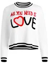 Alice And Olivia X The Beatles Rorie Wool-blend Pullover In White