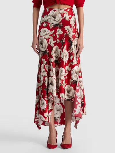 Alice And Olivia Rosa Midi Slip Skirt In Multi
