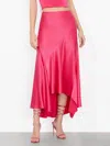 Alice And Olivia Rosa Midi Slip Skirt In Raspberry