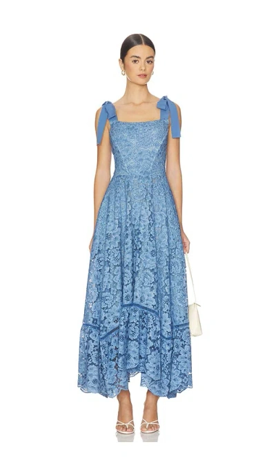Alice And Olivia Rosalee Lace Bustier Maxi Dress In Purple