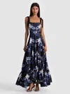 Alice And Olivia Rosalee Tie-strap Maxi Dress In Blue