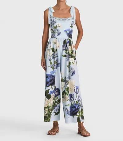 Alice And Olivia Rosalee Wide Leg Jumpsuit In Fly Away In Multi