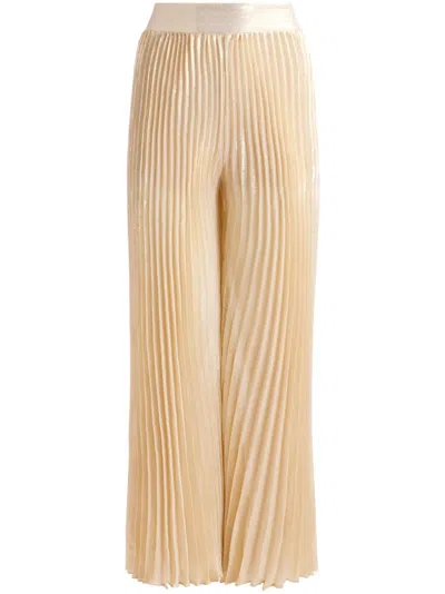 Alice And Olivia Rosalie Palazzo Pants In Gold