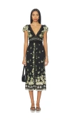 Alice And Olivia Rose Deep Lace Maxi Dress In Black