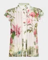 Alice And Olivia Alice + Olivia Minda Silk Blouse In Rose Whisper