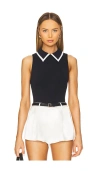 Alice And Olivia Rothy Collared Bodysuit In Black