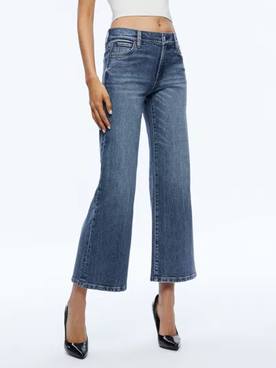 Alice And Olivia Roxie Kick Flare Jean In Brooklyn Blue