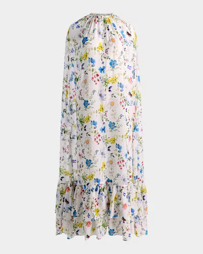 Alice And Olivia Roya Maxi Cape In Multi