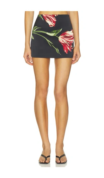 Alice + Olivia Rubi Floral-print A-line Mini Skirt In Multi