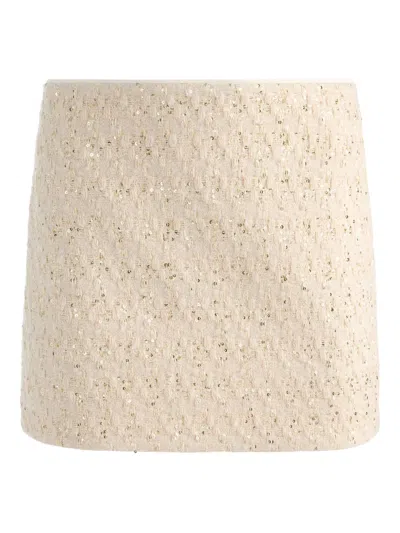 Alice And Olivia Rubi Sequin Mini Skirt In Neutral