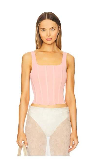 Alice And Olivia Ruby Corset Tank In Dusty Rose