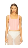 Alice And Olivia Ruby Corset Tank In Rose
