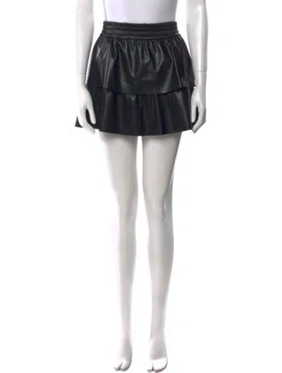 Pre-owned Alice And Olivia Ruffle Embellishment Mini Skirt In Black
