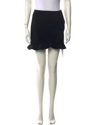 Pre-owned Alice And Olivia Ruffle Embellishment Mini Skirt In Black
