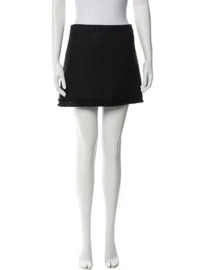Pre-owned Alice And Olivia Ruffle Embellishment Mini Skirt In Black
