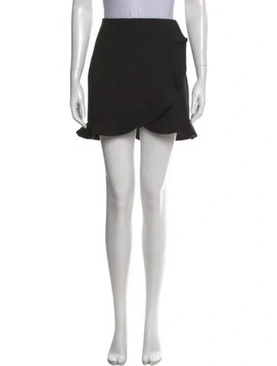 Pre-owned Alice And Olivia Ruffle Embellishment Mini Skirt In Black
