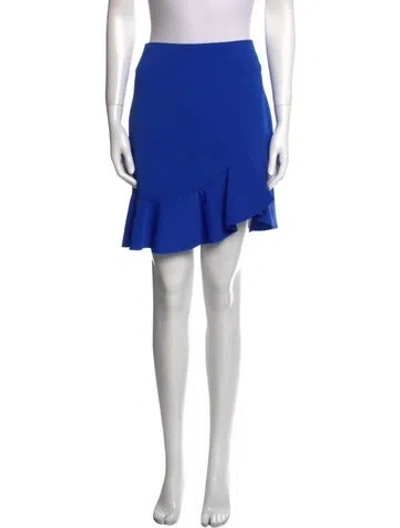 Pre-owned Alice And Olivia Ruffle Embellishment Mini Skirt In Blue