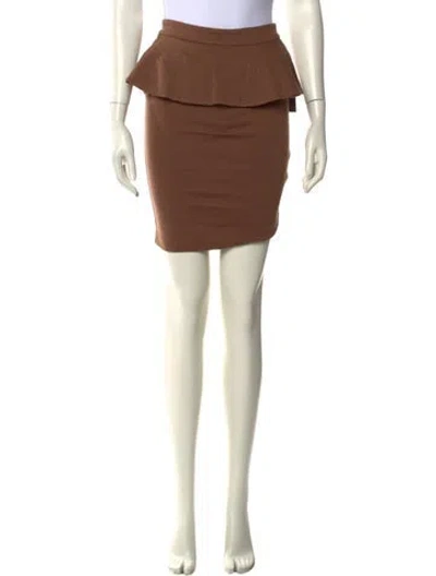 Pre-owned Alice And Olivia Ruffle Embellishment Mini Skirt W/ Tags In Brown