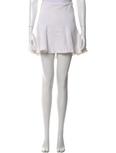 Pre-owned Alice And Olivia Ruffle Embellishment Mini Skirt In White