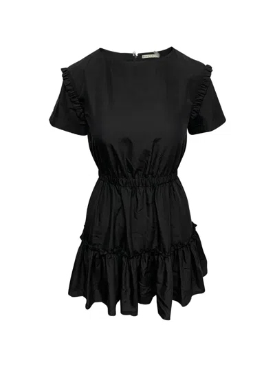Pre-owned Alice And Olivia Ruffled A.-line Mini Dress In Black