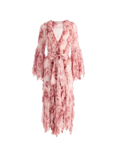 Alice And Olivia Ruffled Coat In Pink