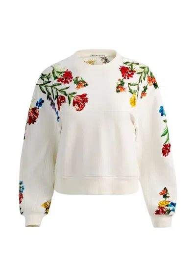 Alice And Olivia Russell Crew-neck Sweatshirt In Neutral