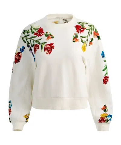 Alice And Olivia Russell Embellished Crewneck Sweatshirt In Multi