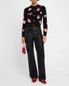 Alice And Olivia Trish Shiny Vegan Leather Baggy Pants Black 0 In Black Multi