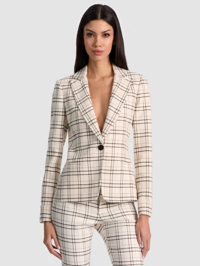 Alice And Olivia Ryder Slim Blazer In Neutral