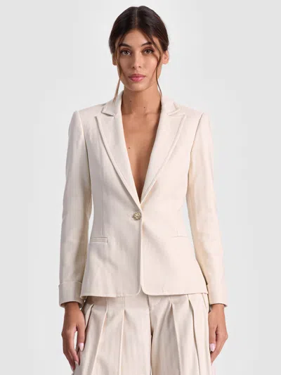 Alice And Olivia Ryder Slim Blazer In White