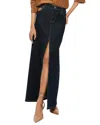 Alice And Olivia Rye High Rise Skirt With Vegan Combo In Blue