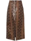 Alice And Olivia Alice + Olivia Snake Print Rye Maxi Skirt In Brown