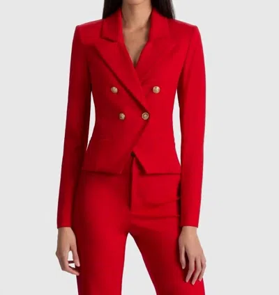 Alice And Olivia Sable Cropped Blazer In Chili Pepper In Red
