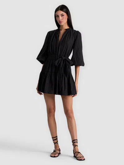 Alice And Olivia Sadie Mini Shirt Dress In Black