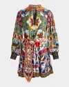 Alice And Olivia Alice + Olivia Sadie Printed Mini Dress In On The Road